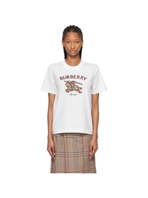 Burberry White Knight Check Cotton T-shirt