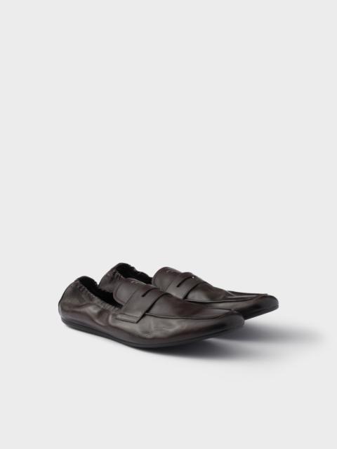 Prada Shuffle antiqued leather loafers