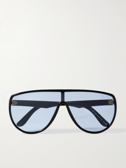 TOM FORD Achilles aviator-style acetate sunglasses Black