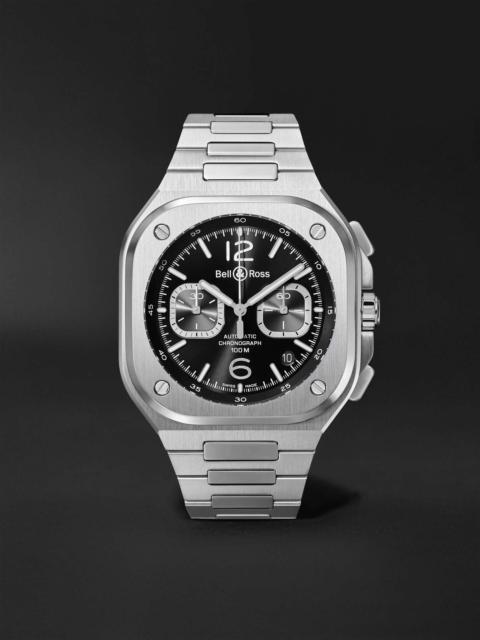 BR 05 Automatic Chronograph 42mm Stainless Steel Watch, Ref. No. BR05C-BL-ST/SST