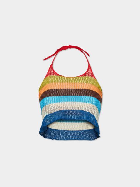 DSQUARED2 SUMMER LOVERS KNIT HALTER NECK TOP