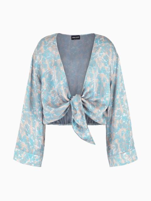 GIORGIO ARMANI Printed silk shirt to tie