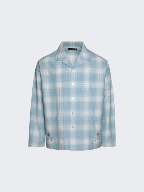 MASTERMIND WORLD Open Collar Plaid Shirt Blue