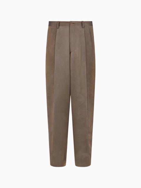 GIORGIO ARMANI SINGLE-PLEAT VISCOSE TWILL TROUSERS