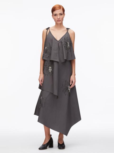 3.1 Phillip Lim Layered Midi Dress with Floral Appliqué
