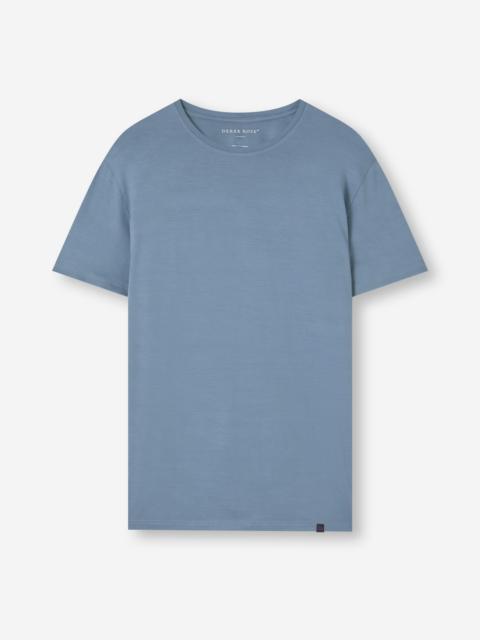 Derek Rose Basel Micro Modal T-Shirt Storm Blue