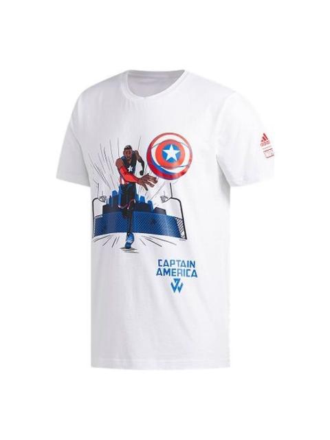 adidas adidas x Marvel Captain America The Avengers Basketball Short Sleeve White DU6816