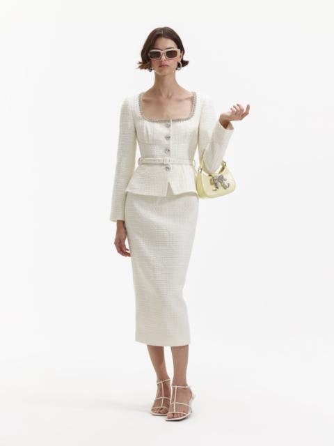 Self-Portrait エレガント Boucle Crepe ミディドレス Self-Portrait エレガント Boucle Crepe ミディドレス