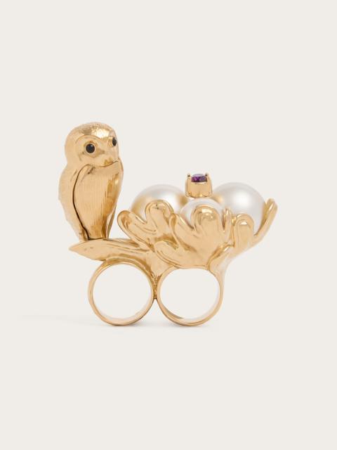 PUCCI OWL RING WITH PEARL