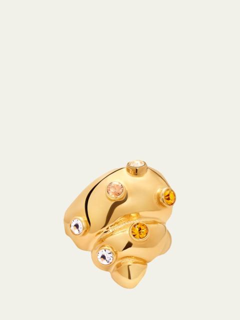 Oscar de la Renta Seashell Rhinestone Ring