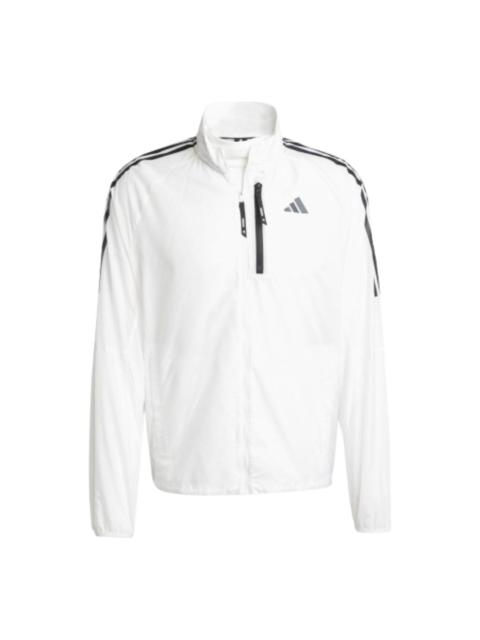 adidas adidas Own the Run 3-Stripes Packable Jacket 'White' JD7760