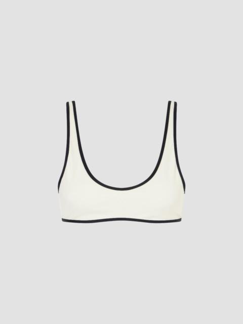 KIKI DE MONTPARNASSE Women's Scoopneck Bikini Top - Ecru Black
