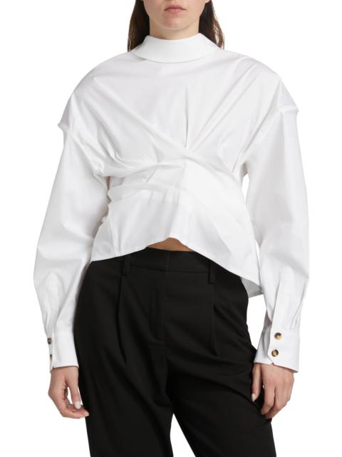 A.W.A.K.E. MODE A. W.A. K.E. MODE Women's Twisted Reversed Shirt - White