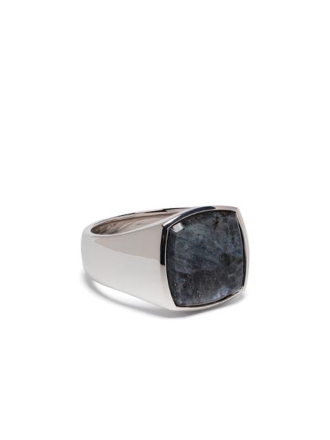 TOM WOOD cushion-cut larvikite ring