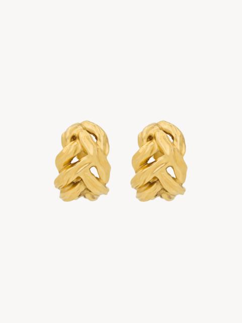 SAINT LAURENT WHEAT CHAIN EARRINGS IN METAL