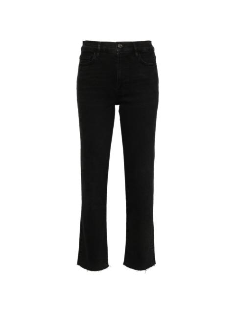 high-rise straight-leg jeans