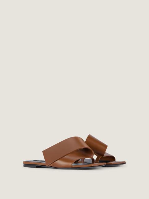 Givenchy SLICED SQUARE FLAT SANDALS IN LEATHER