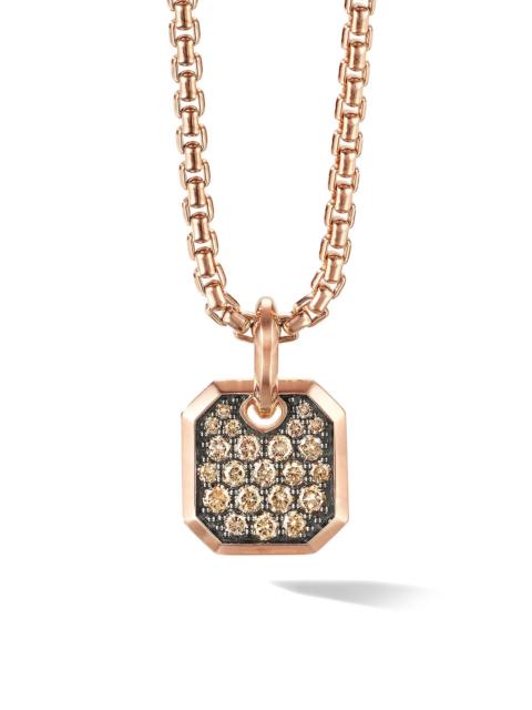 DAVID YURMAN Men's Roman Amulet in 18K Rose Gold - Cognac Diamond