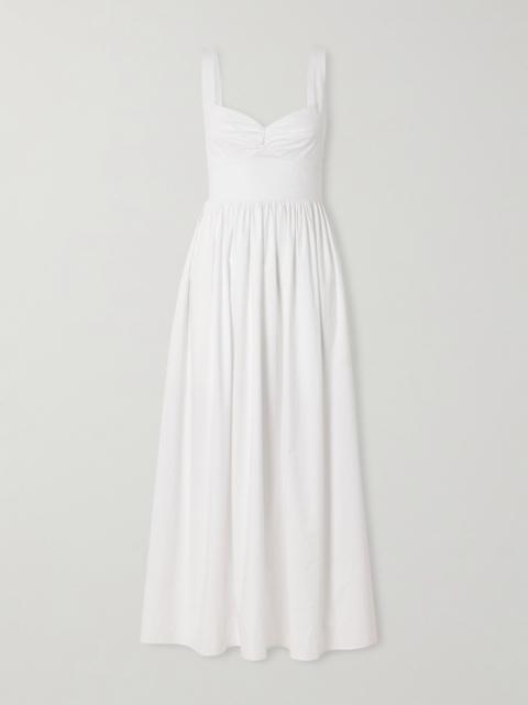 MATTEAU Gathered Organic Cotton-poplin Midi Dress