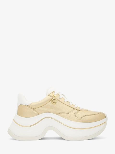 MICHAEL KORS Arla Metallic Leather Trainer