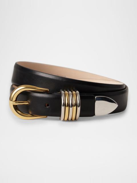 DÉHANCHE Hollyhock Mix Metal Leather Belt