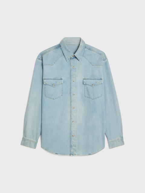 western shirt in faded summer wash denim