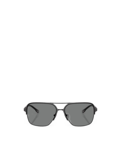 Brooks Brothers pilot-frame semi-rim sunglasses