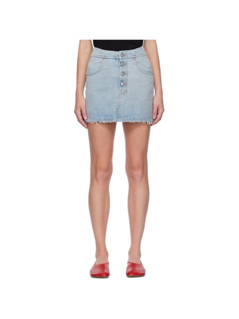 MM6 Maison Margiela Blue Frayed Denim Miniskirt