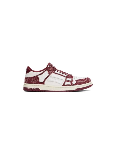 AMIRI Burgundy & White Bandana Denim Skel Top Low Sneakers