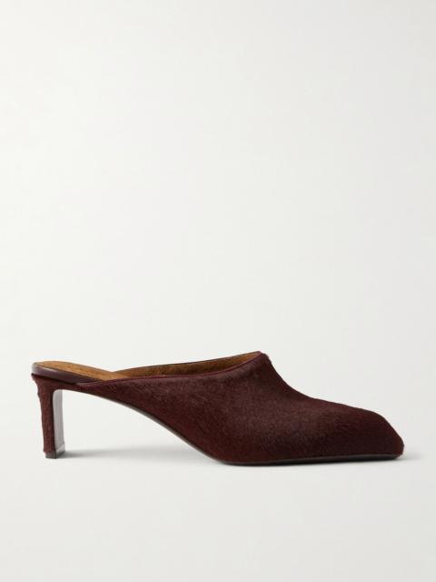 KHAITE Colt calf hair mules Brown