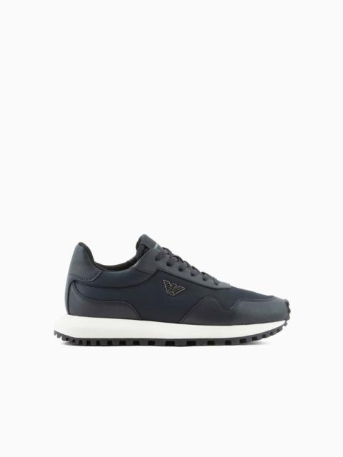 EMPORIO ARMANI ASV recycled nylon sneakers with regenerated Saffiano details