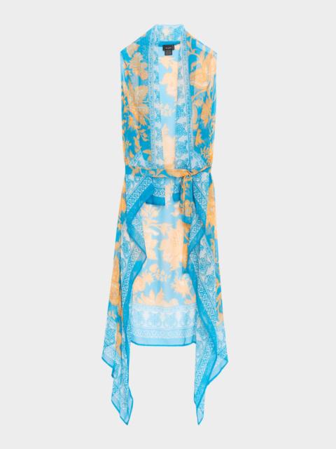 Etro Sleeveless Floral-Print Silk Foulard Vest
