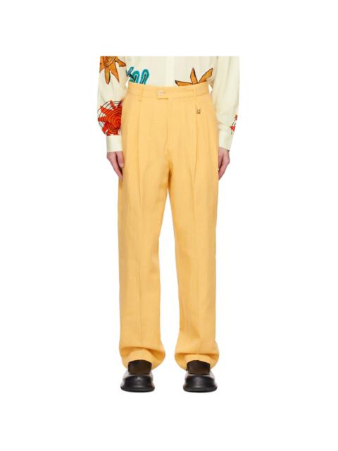 JACQUEMUS Yellow Le Raphia 'Le Pantalon Madeiro' Trousers