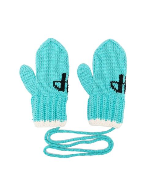 PATOU knitted logo mittens
