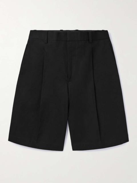 Jil Sander Wide-Leg Pleated Cotton-Canvas Shorts
