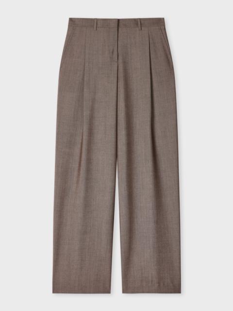 Paul Smith Women's Brown Mohair-Wool Wide-Leg Trousers