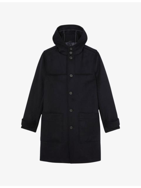 REISS Planter Hooded Wool-Blend Duffle Coat