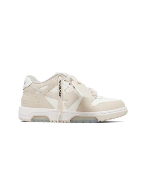 Off-White White & Beige 'Out Of Office' Sneakers