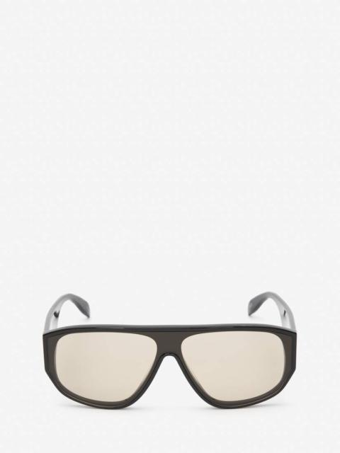 McQueen Graffiti Mask Sunglasses in Black