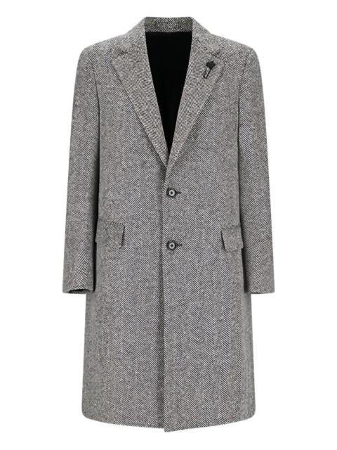 LARDINI herringbone button-up coat