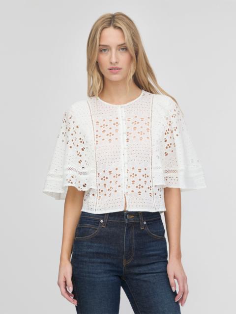 Hill House Home The Meadow Top - White Floral Broderie