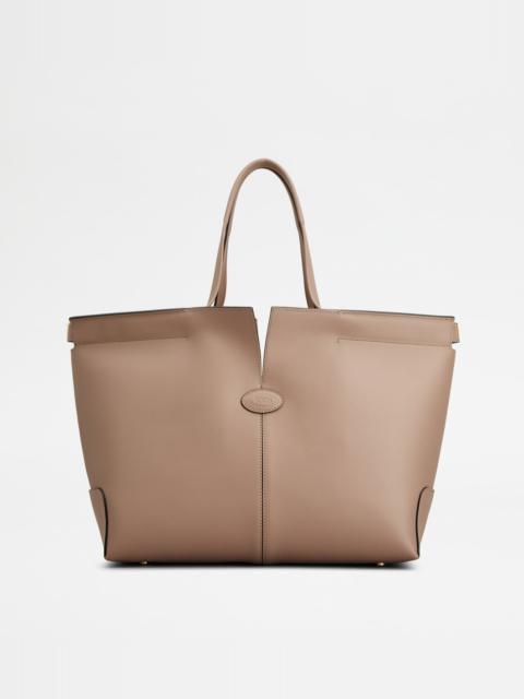 Tod's TOD'S DI BAG FOLIO IN LEATHER MEDIUM-SMALL - BEIGE