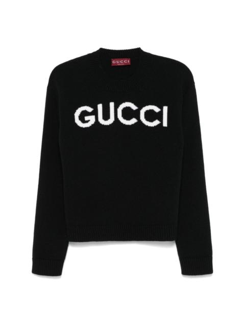 GUCCI intarsia-logo wool sweater