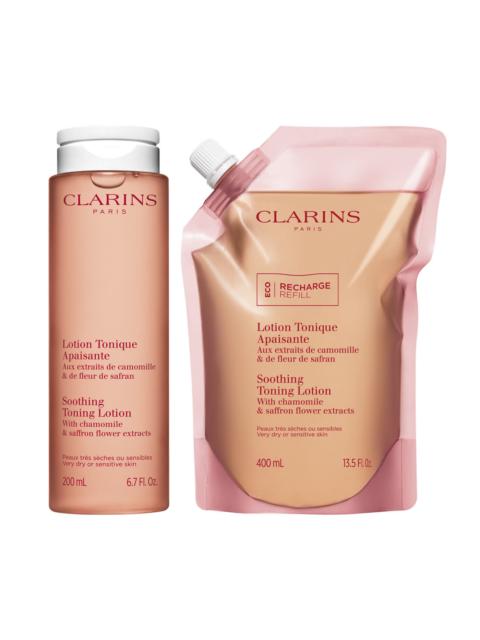 CLARINS Soothing Toning Lotion Refill Kit | Full Size Soothing Toner & Refill | For Sensitive Skin