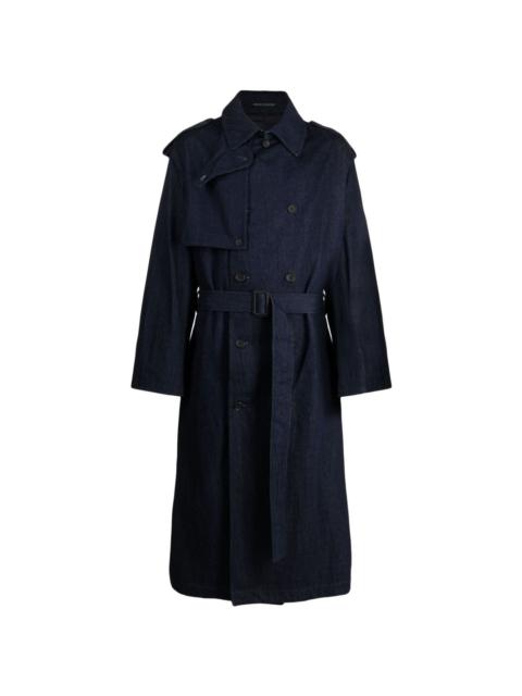 classic-collar cotton trench coat