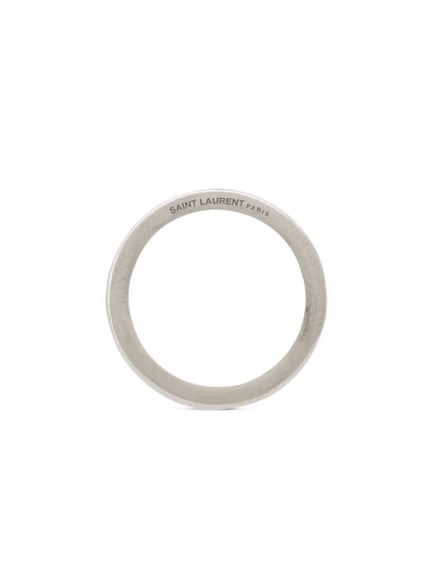 oxidised-finish logo-engraved ring