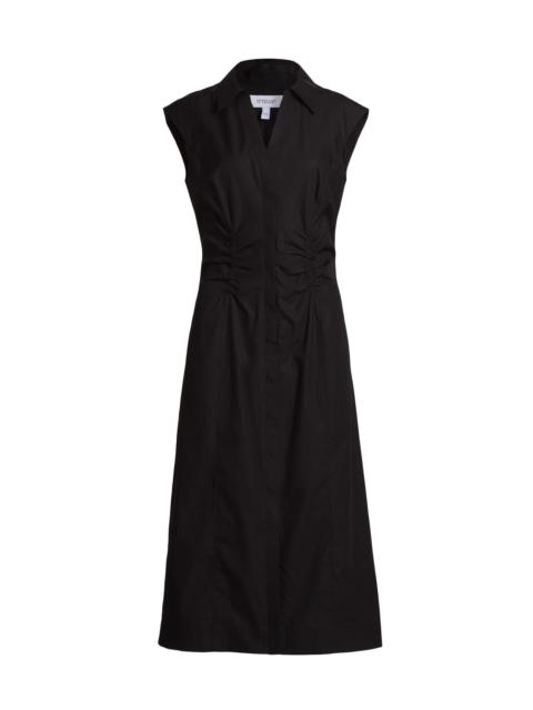 DEREK LAM 10 CROSBY Women's Poplin Ruched Midi-Shirtdress - Black