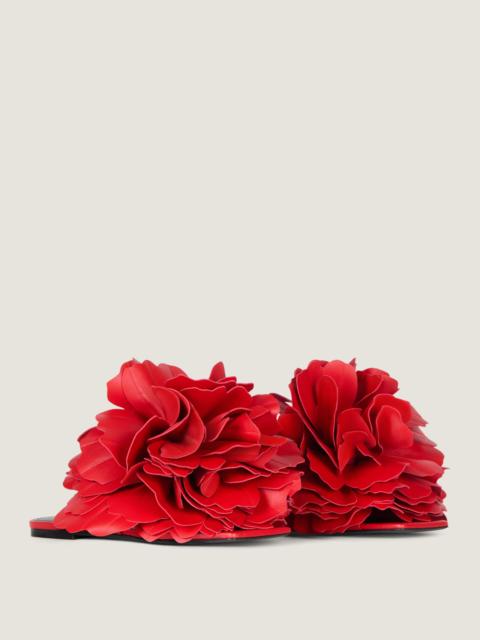 Givenchy BOUDOIR FLAT MULES IN LEATHER WITH ROSE PETALS