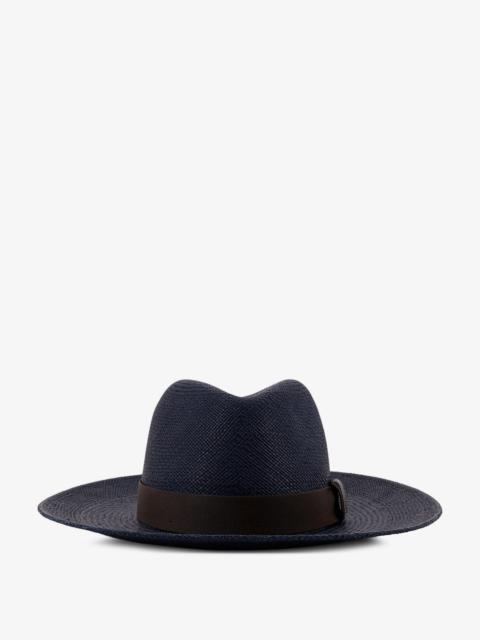 Brunello Cucinelli Raffia Fedora Hat With Monili Detail