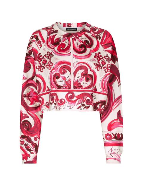 Majolica-print jersey sweatshirt